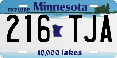 MN license plate 216TJA