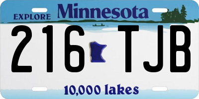 MN license plate 216TJB