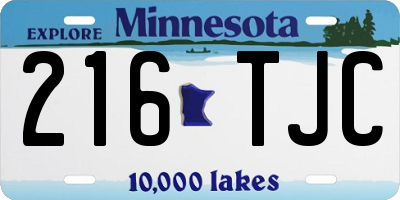 MN license plate 216TJC