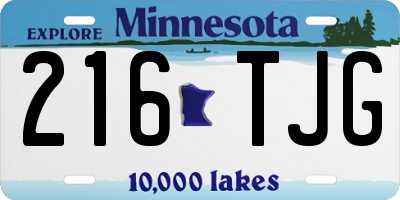 MN license plate 216TJG