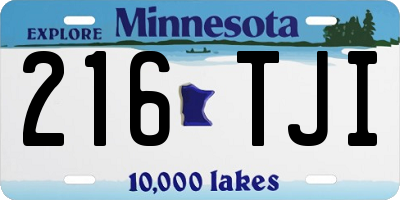 MN license plate 216TJI