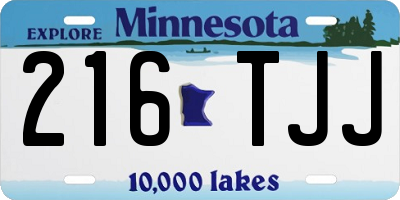 MN license plate 216TJJ