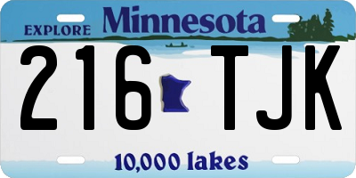 MN license plate 216TJK