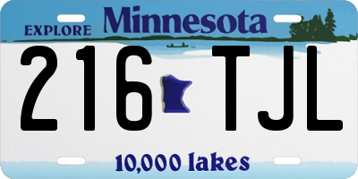 MN license plate 216TJL