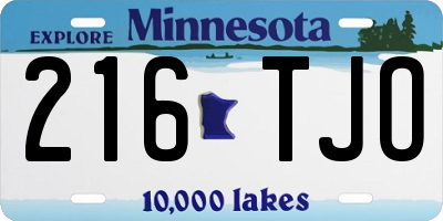MN license plate 216TJO