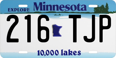 MN license plate 216TJP