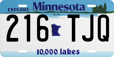 MN license plate 216TJQ