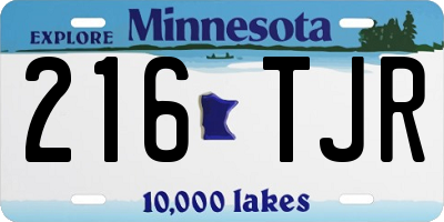 MN license plate 216TJR