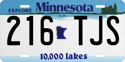 MN license plate 216TJS