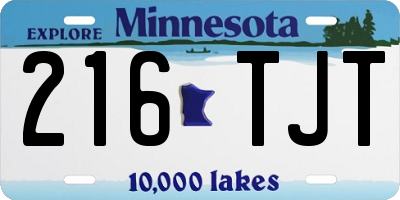 MN license plate 216TJT