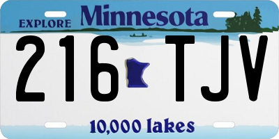 MN license plate 216TJV