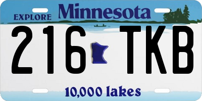 MN license plate 216TKB