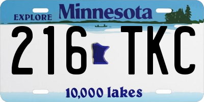MN license plate 216TKC