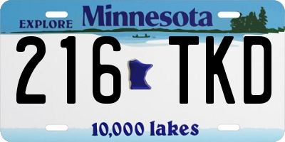 MN license plate 216TKD