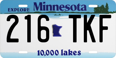 MN license plate 216TKF