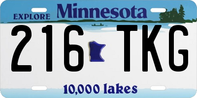 MN license plate 216TKG