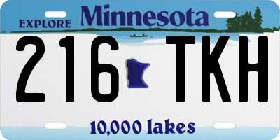MN license plate 216TKH