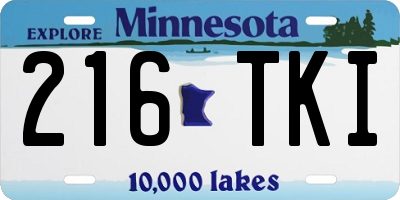 MN license plate 216TKI