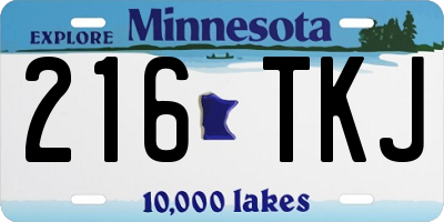 MN license plate 216TKJ