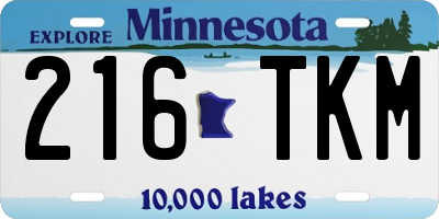 MN license plate 216TKM