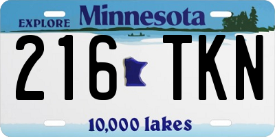 MN license plate 216TKN