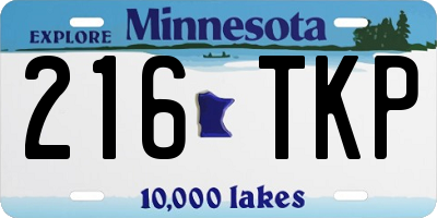 MN license plate 216TKP