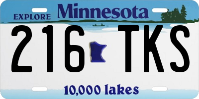 MN license plate 216TKS