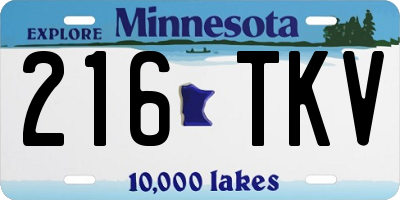 MN license plate 216TKV