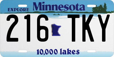 MN license plate 216TKY