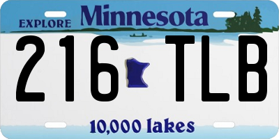 MN license plate 216TLB