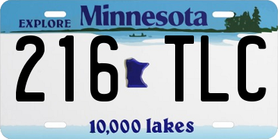 MN license plate 216TLC