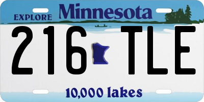 MN license plate 216TLE