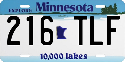 MN license plate 216TLF