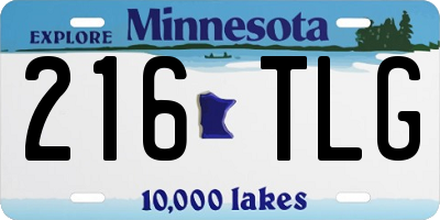 MN license plate 216TLG