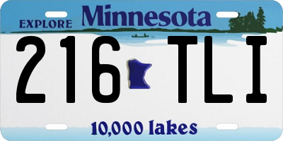MN license plate 216TLI