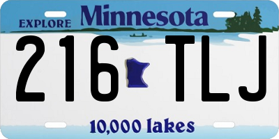 MN license plate 216TLJ