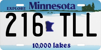 MN license plate 216TLL