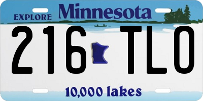 MN license plate 216TLO