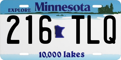 MN license plate 216TLQ