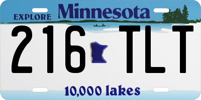 MN license plate 216TLT