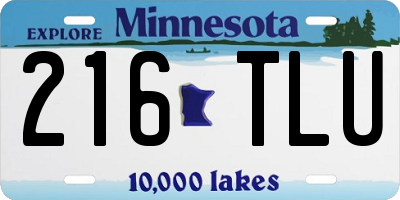 MN license plate 216TLU
