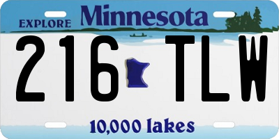 MN license plate 216TLW