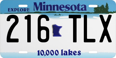 MN license plate 216TLX