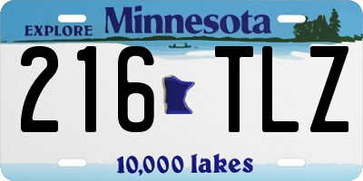 MN license plate 216TLZ