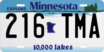 MN license plate 216TMA