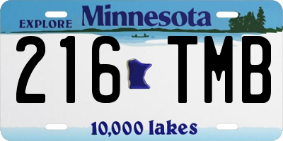 MN license plate 216TMB