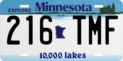 MN license plate 216TMF