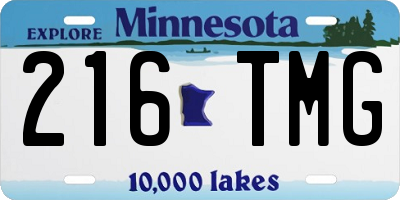 MN license plate 216TMG