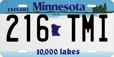 MN license plate 216TMI