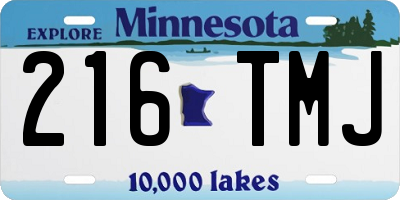 MN license plate 216TMJ